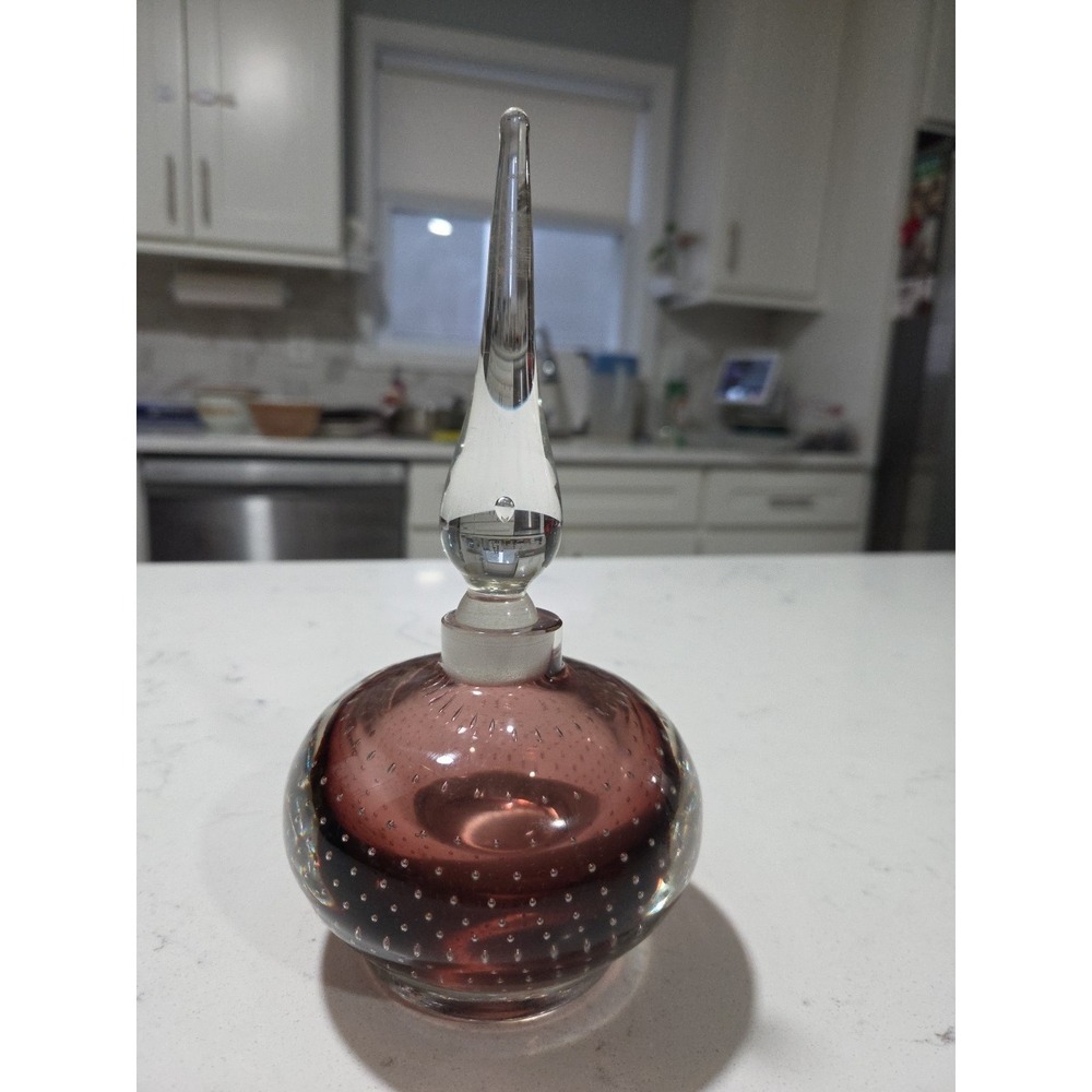Vintage Erickson Art Glass  Amethyst Perfume Bottle * Control Bubble
